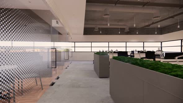 Interior Empty Modern Loft Office open space modern office footage