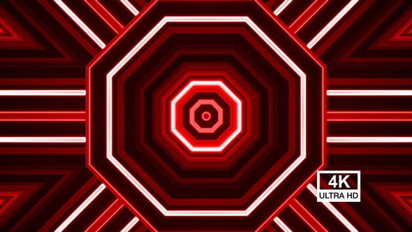 Red Neon Abstract Background 4K