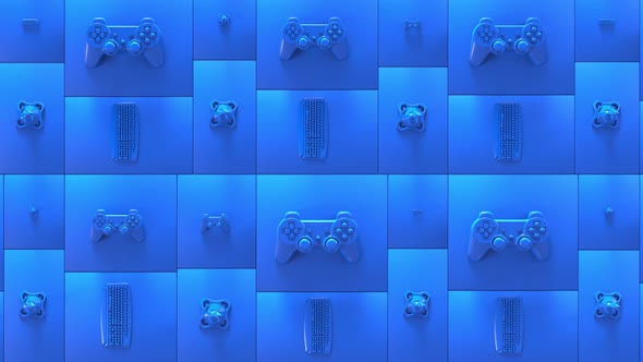 Gamer Background Top View Blue 