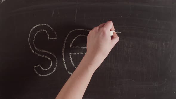 Timelapse Word Sex is Written on a Chalkboard By Hand