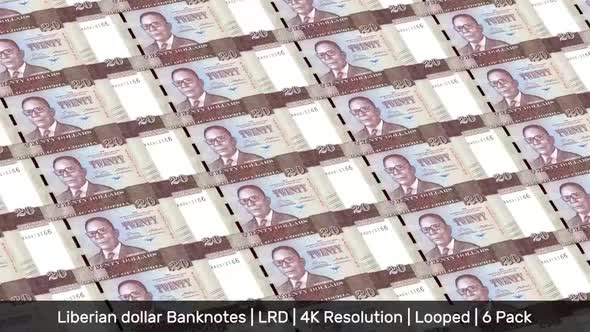 Liberia Banknotes Money / Liberian dollar / Currency $ / LRD/ | 6 Pack | - 4K