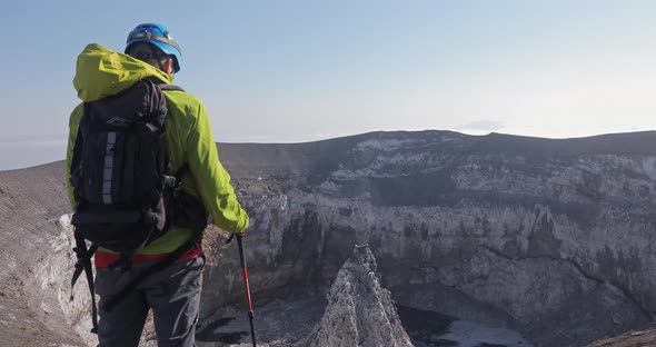 The Man Conquered an Active Volcano