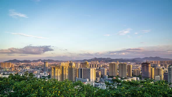 Timelapse of city skyline in hangzhou china