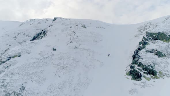 Skiing Downhill Aerial