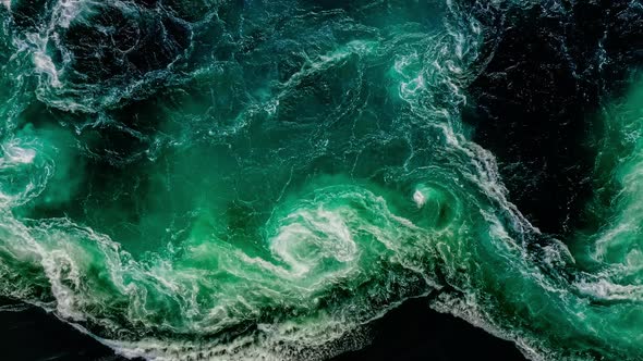 Waves of Water of the River and the Sea Meet Each Other During High Tide and Low Tide.