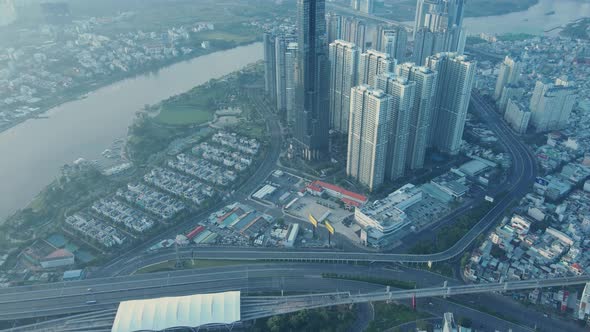 Aerial View Vinhomes Landmark81 and Saigon Bridge