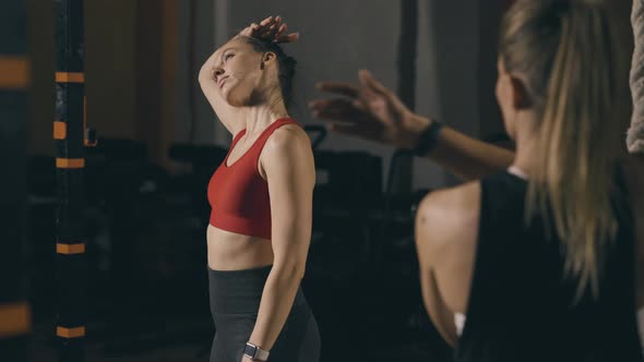 Young Women Doing Stretching Exercises