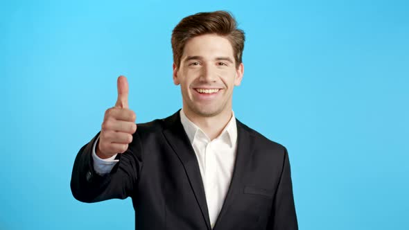 Professional Male Manager Wearing Corporate Suit Jacket. Successful Happy Man Looking To Camera and