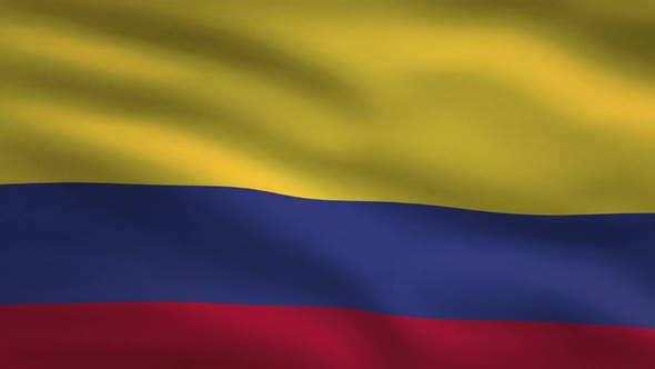 Colombia Windy Flag Background 4K