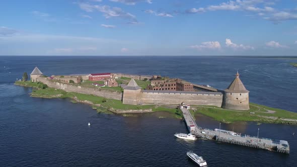 Aerial View on Fortress Oreshek, Leningrad Region