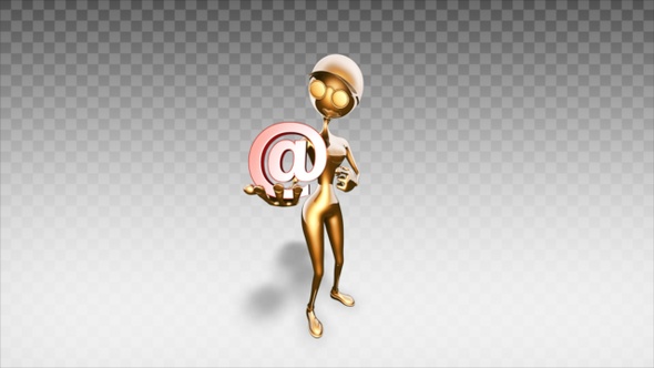 Golden 3D Woman - Cartoon Show Email