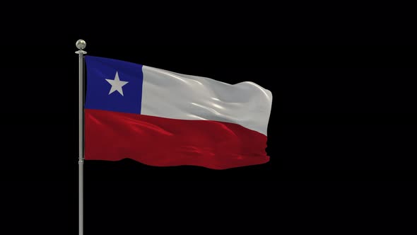 Chile Looping Of The Waving Flag Pole With Alpha