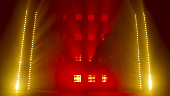 Silhouette of a Talented Young Hip Hop Dancer. Hip Hop Street Dance on a Stage in Dark Studio with