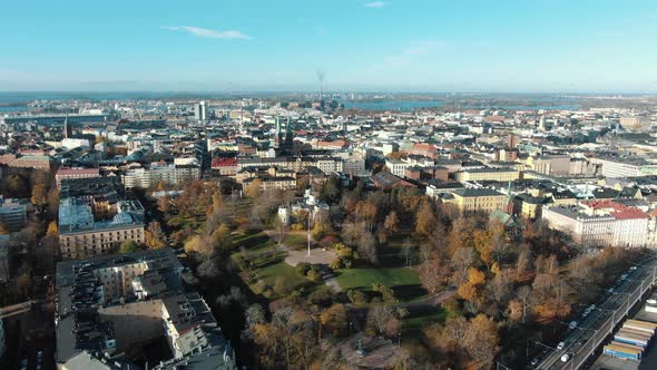 Helsinki City Center Aerial View, View of St. John's Church