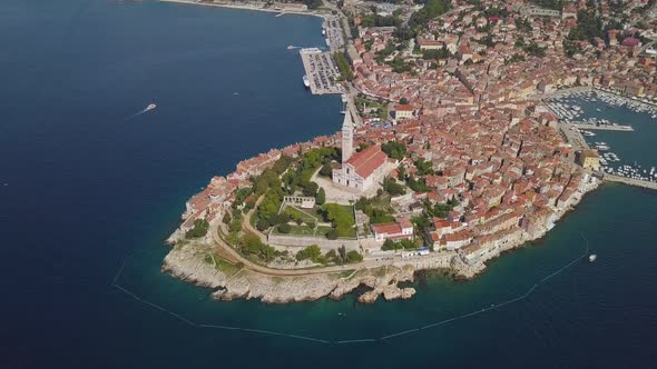Aerial Panorama of Rovinj, Croatia