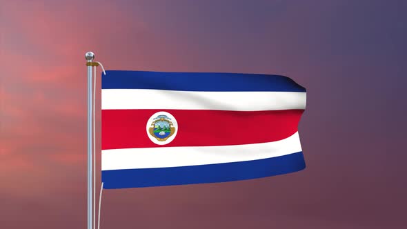 Costa Rica Flag 4k