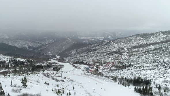 Skiing Run in Siberia