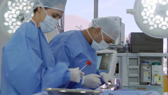 Medical professionals working at a hospital