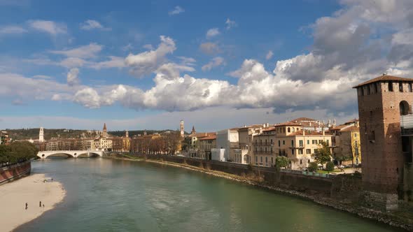 Beautiful houses and buildings in Verona