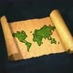 World Map Painting Unfolding Old Paper Scroll 3D - VideoHive Item for Sale