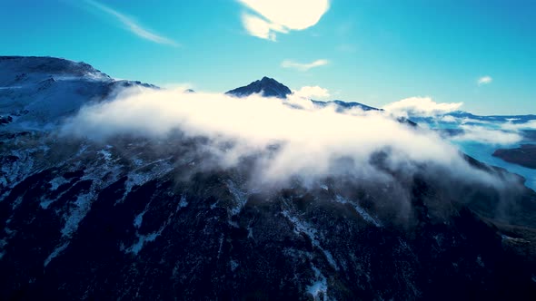 Patagonia Argentina. Amazing snow mountains peak at Ushuaia Argentina province of Tierra del Fuego c