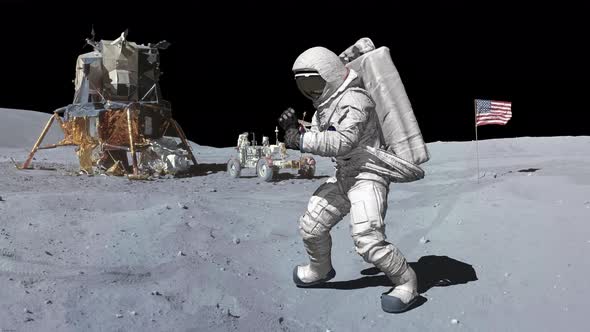 Dancing of Astronaut on the Moon