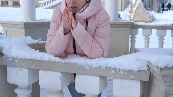 Woman Enjoy Winter Landscape