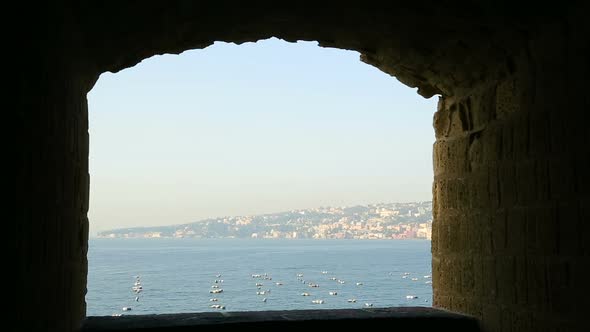 View on Mediterranean Sea From Egg Castle in Naples, Sightseeing, Seascape