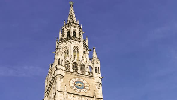 Clock Tower In Marienplatz