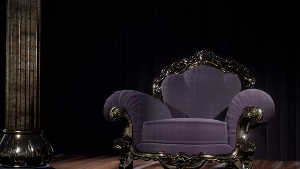 Luxurious Theater Curtain Stage with Chair