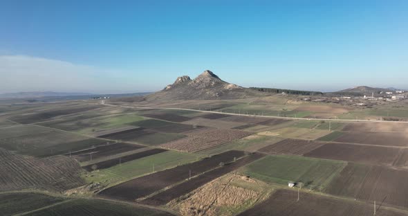 Aerial view of Mount Saint Elias in Kakheti, Georgia