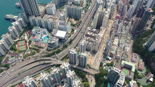 Top Down View of Hong Kong City