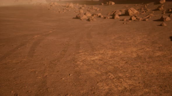 Fantastic Martian Landscape in Rusty Orange Shades alt