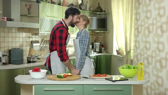 Couple Holding Hands, Kitchen