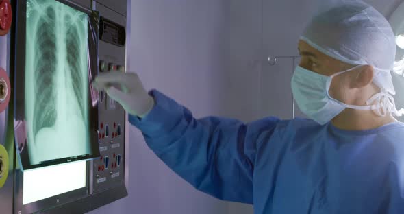 Medical professional working at a hospital alt