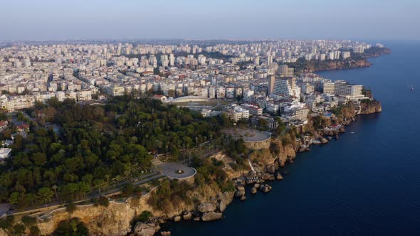 Sea Coast with Buildings on Shore