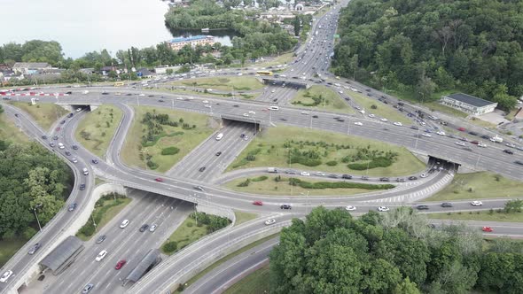 Kyiv. Ukraine: Road Junction. Aerial View