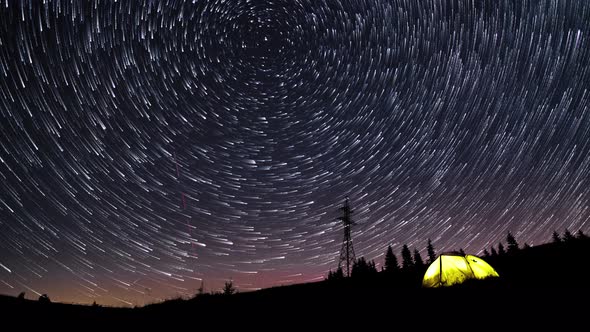 Star Trails in the Night Sky