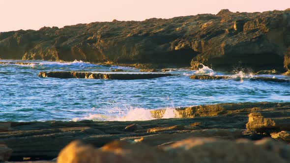 Panorama Of Dor Beach In Israel.