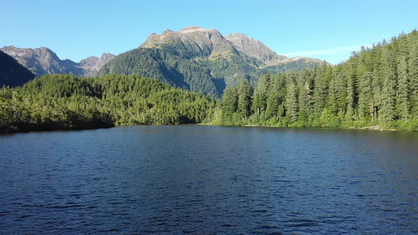 Aerial view of Beaver Lake, Tongass National Forest, Baranof Island, Alaska