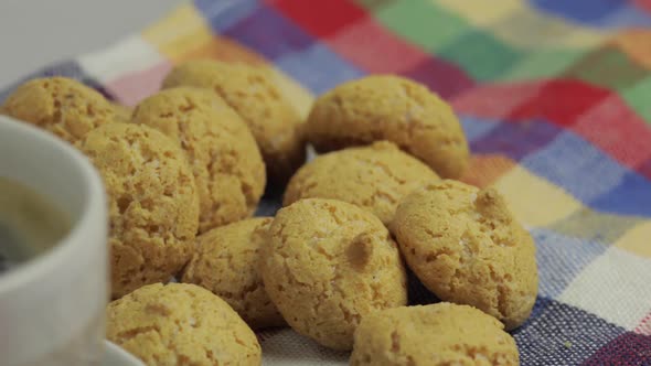 Cookie and Cup of Coffee. Kruidnoten, Pepernoten, Traditional Sweets, Strooigoed