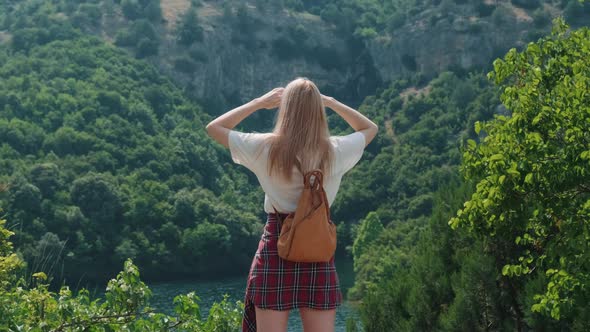 Woman looking at scenic view