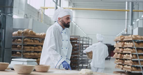 Bakery Factory Enthusiastic Dancing Baker Chef