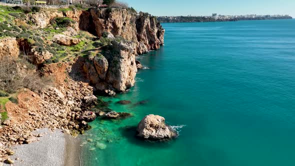 Central Beach Aerial View Turkey Antalya 4 K