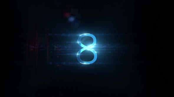 Countdown Timer From 10 to 0 with Lens Flares