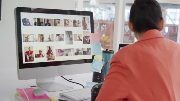 Young woman working in a creative office