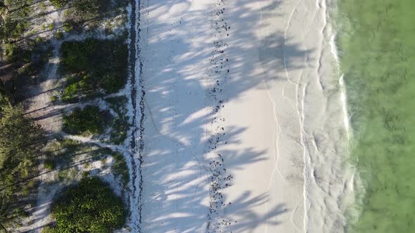 Vertical Video Boats in the Ocean Near the Coast of Zanzibar Tanzania Aerial View