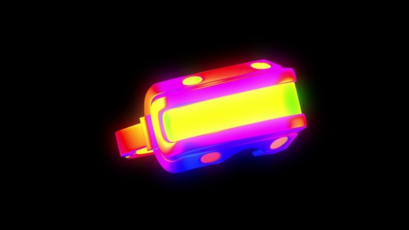 3D Neon VR Box Flying Psychedelic Animation for Colorful NFT