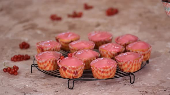 Healthy Vanilla Muffins with Red Currants