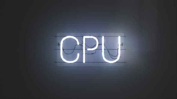 Neon Sign  Text Background Word Cpu